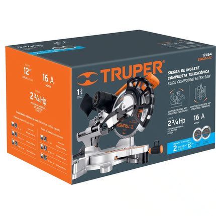 TRUPER SIERRA DE INGLETE 12" TELESCOPICA 2 3/4 HP 12464