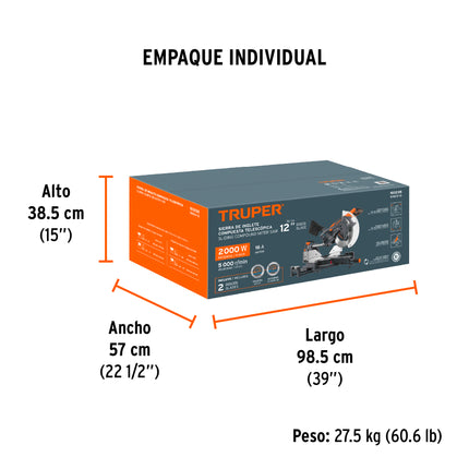TRUPER SIERRA DE INGLETE 12" TELESCOPICA 2000W 103235 SINCO-12