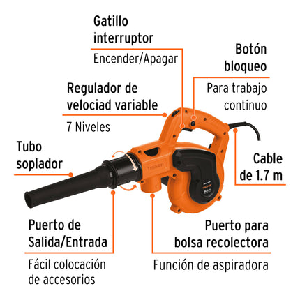 TRUPER SOPLADORA ASPIRADORA 800W 102415