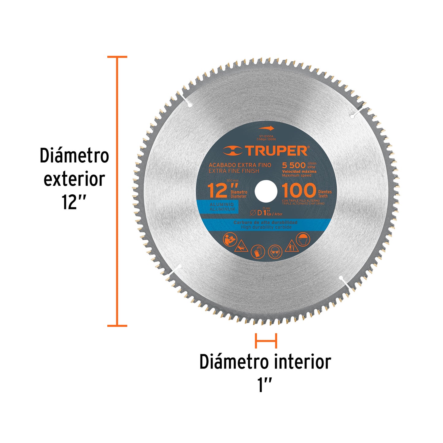 TRUPER DISCO PARA ALUMINIO 12"  100 DIENTES  12686