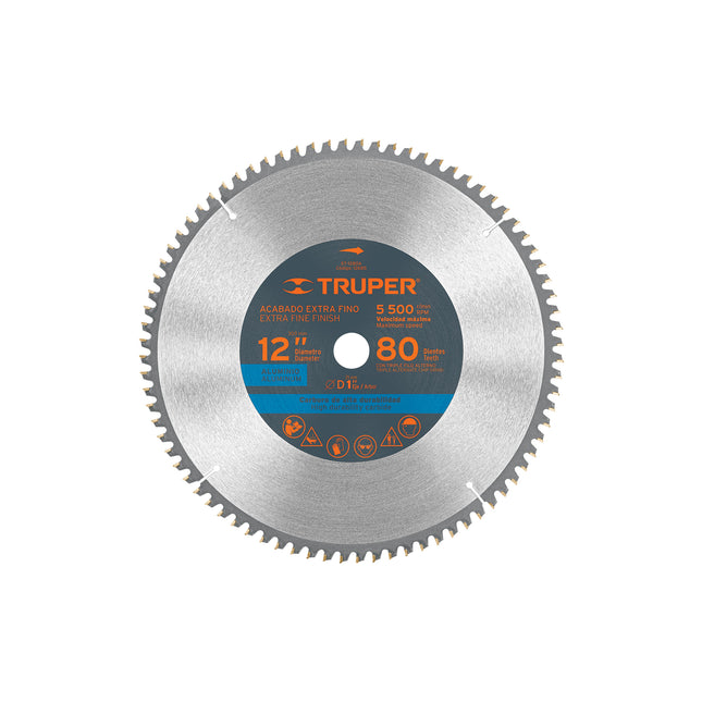 TRUPER DISCO PARA ALUMINIO 12"  80 DIENTES  12685