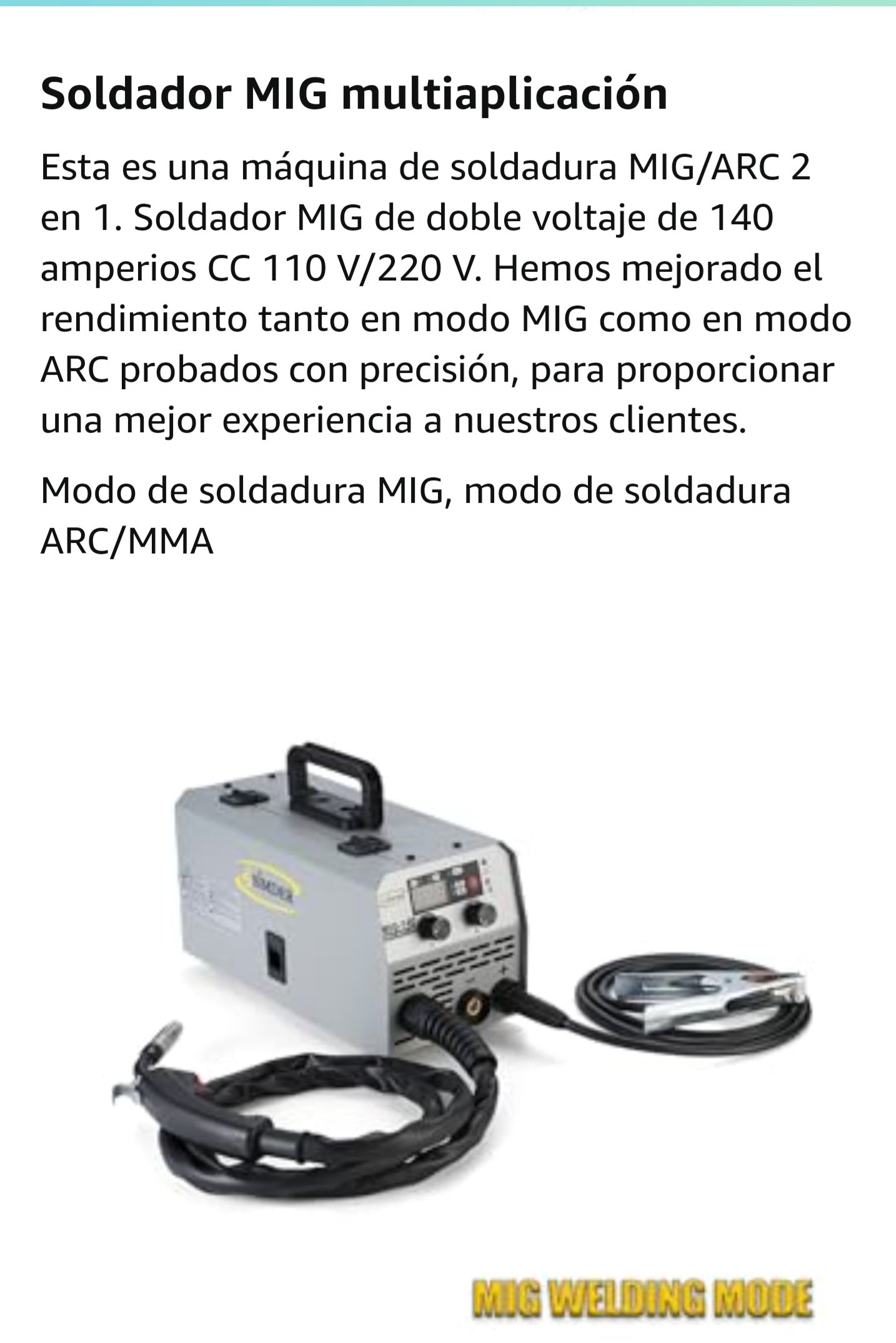 SSIMDER Soldador MIG 140A 2 en 1 Soldador de núcleo de fundente/varilla Soldador de voltaje dual de 110 V/220 V