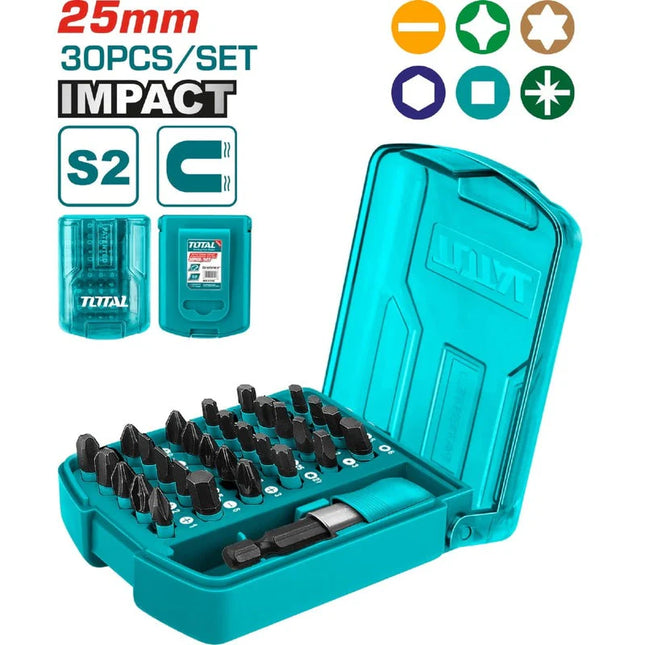 TOTAL JUEGO DE PUNTAS DESTORNILLADOR INMANTADA X 30 PCS TACSD18306