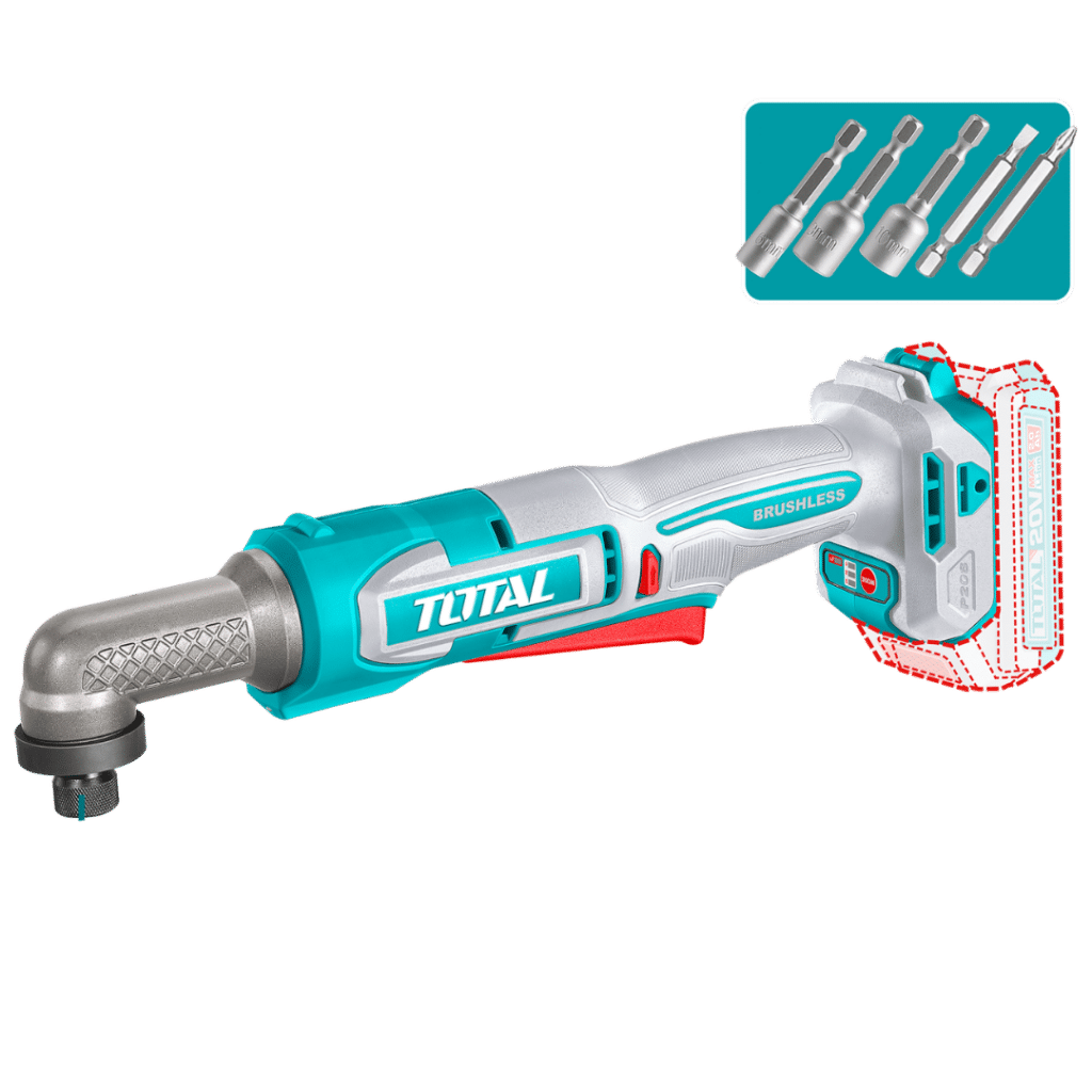 TOTAL ATORNILLADOR DE IMPACTO DE ANGULO 1/4" 20V 80NM INCLUYE ACCESORIOS INDUSTRIAL SUPER TAIRLI2081