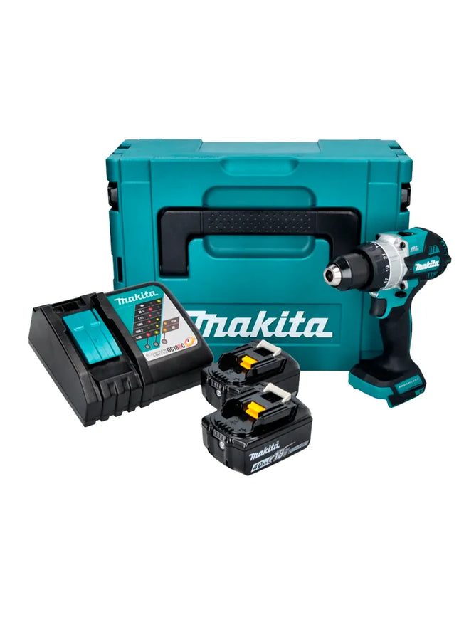 MAKITA TALADRO PERCUTOR INALAMBRICO 1/2" 125N.M 18V BL XPT 2 BAT 4AH DHP486RMJ