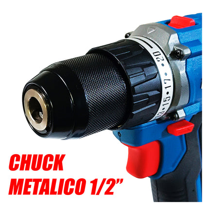 DONG CHENG COMBO 20V 4.0 AH TALADRO PERCUTOR + LLAVE DE IMPACTO DCKIT28EK
