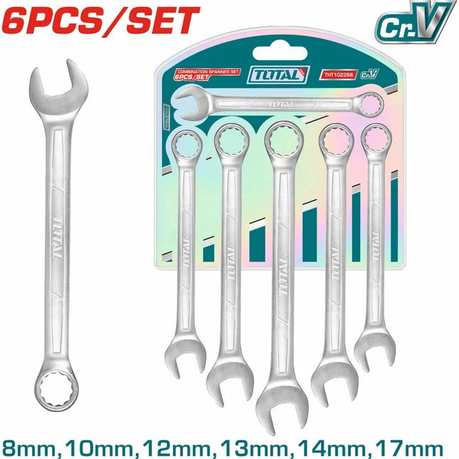 TOTAL JUEGO DE LLAVES MIXTAS (8-17MM) X 6PZS THT102266