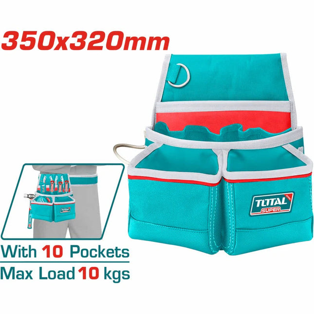 TOTAL BOLSO CINTURON PARA HERRAMIENTAS  10 BOLSILLOS THT16P10125
