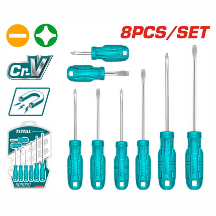 TOTAL JUEGO DE DESTORNILLADORES 8 PCS THTDC250801