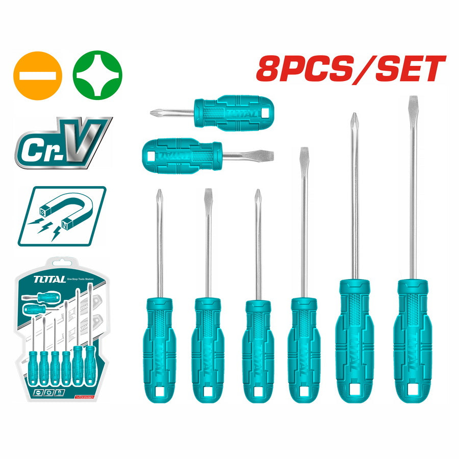 TOTAL JUEGO DE DESTORNILLADORES 8 PCS THTDC250801