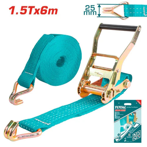 TOTAL CUERDA CINCHA DE CARGA CON RACHET 1.5T X 6 M THTRS2061