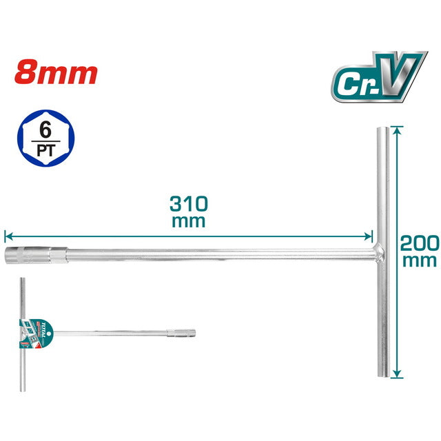 TOTAL LLAVE COPA EN T 8MM 200X310MM THTSW0806