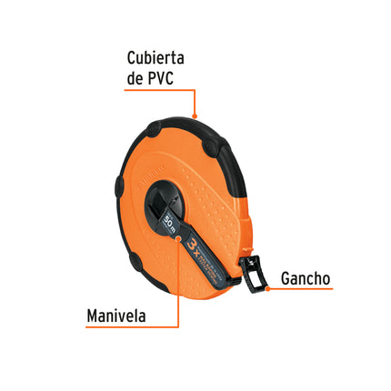 TRUPER CINTA LARGA DE FIBRA DE VIDRIO 50M 12640