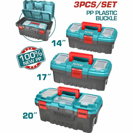 TOTAL SET DE 3 CAJA HERRAMIENTA 14", 17" Y 20" TPBXK0031