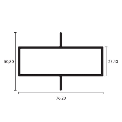 TUBULAR RECTANGULAR ALUMINIO 3X1 DOBLE ALETA  - 	 T096 / CIA-TA096