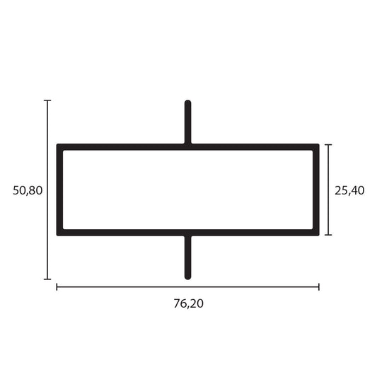 TUBULAR RECTANGULAR ALUMINIO 3X1 DOBLE ALETA  - 	 T096 / CIA-TA096