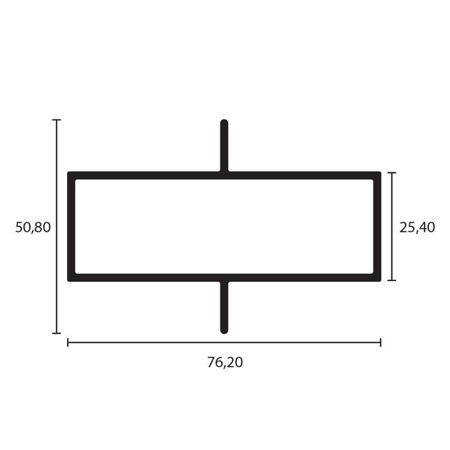 TUBULAR RECTANGULAR ALUMINIO 3X1 DOBLE ALETA  - 	 T096 / CIA-TA096