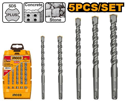 INGCO JUEGO DE BROCAS PARA MURO SDS PLUS 5 PCS UAKD205