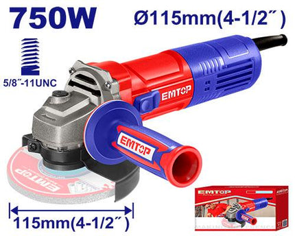 EMTOP PULIDORA ANGULAR 4-1/2" 750W - ULAGR07581