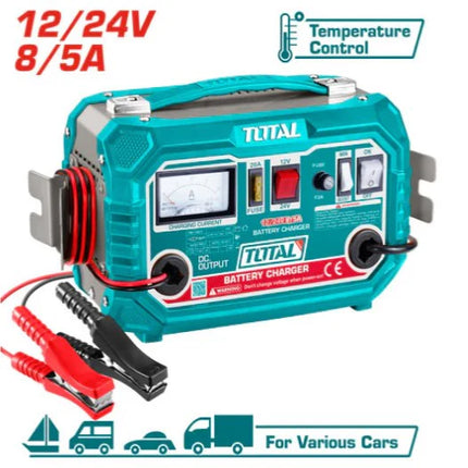 TOTAL CARGADOR DE BATERIAS 12V/24V - 8/5A UTBC1601
