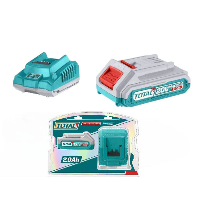 TOTAL COMBO DE BATERIA Y CARGADOR 20V 2.0AH DE IONES DE LITIO UTFBCPK1212