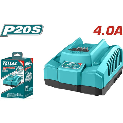 TOTAL CARGADOR DE BATERIA 20V INDUSTRIAL INTELIGENTE UTFCLI2001