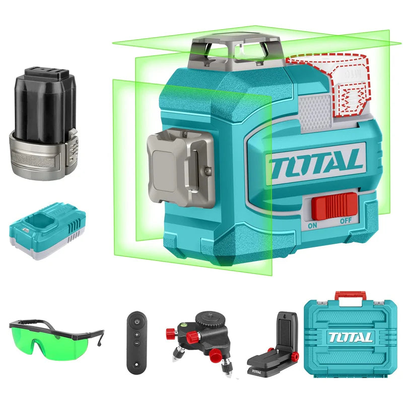 TOTAL NIVEL LASER 0-35M LUZ VERDE 3D 12 LINEAS 16V UTLL301201