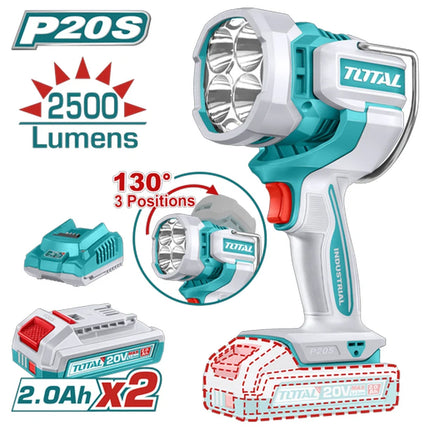 TOTAL LAMPARA DE TRABAJO INALAMBRICA 2500 LUMENES 20V TWLI20885