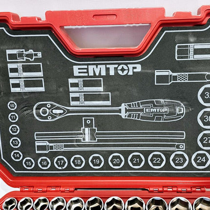 EMTOP JUEGO DE DADOS MECANICOS 1/2" - 28 PCS ESKT12281
