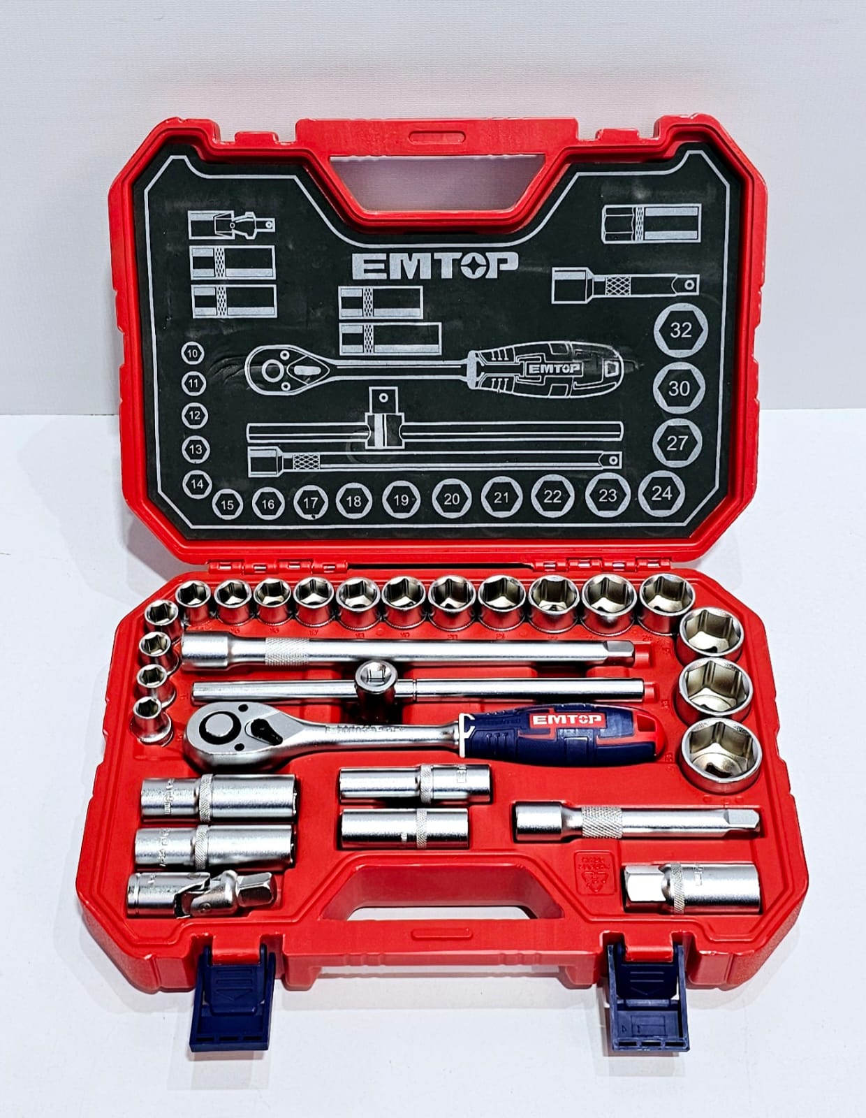 EMTOP JUEGO DE DADOS MECANICOS 1/2" - 28 PCS ESKT12281