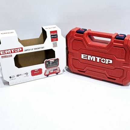 EMTOP JUEGO DE DADOS MECANICOS 1/2" - 28 PCS ESKT12281