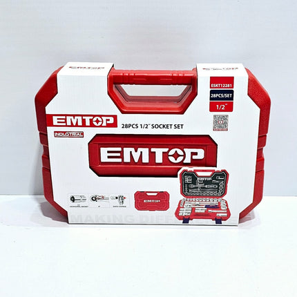 EMTOP JUEGO DE DADOS MECANICOS 1/2" - 28 PCS ESKT12281