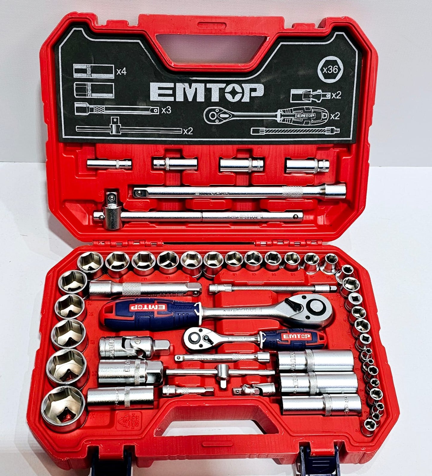 EMTOP JUEGO DE DADOS MECANICOS 1/2" - 28 PCS ESKT12281