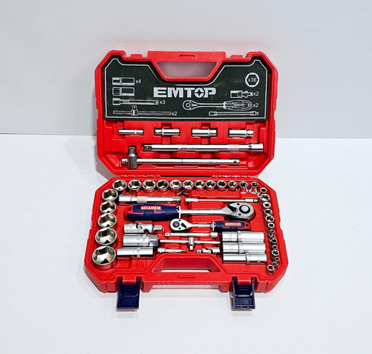 EMTOP JUEGO DE DADOS MECANICOS 1/2" - 28 PCS ESKT12281