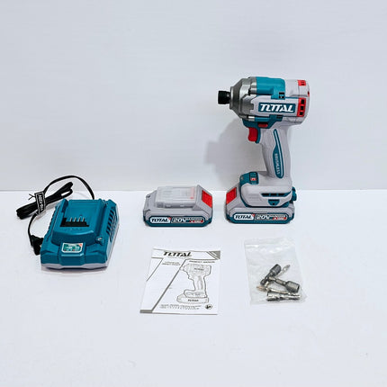 TOTAL ATORNILLADOR DE IMPACTO 20V + ESTUCHE Y ACCESORIOS - UTIRLI2028