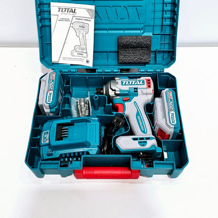 TOTAL ATORNILLADOR DE IMPACTO 20V + ESTUCHE Y ACCESORIOS - UTIRLI2028