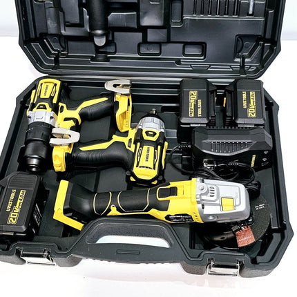 UYUSTOOLS KIT DE INALAMBRICO (AMOLADOR + TALADRO + LLAVE DE IMPACTO 20V UY-IKC02-2047