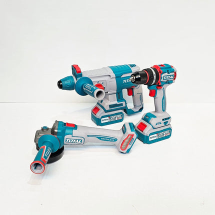 TOTAL COMBO TALADRO INALAMBRICO + ROTOMARTILLO + PULIDORA 20V UTOSLI241198
