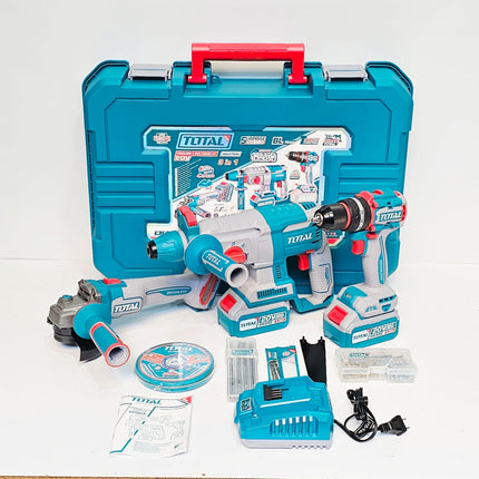 TOTAL COMBO TALADRO INALAMBRICO + ROTOMARTILLO + PULIDORA 20V UTOSLI241198