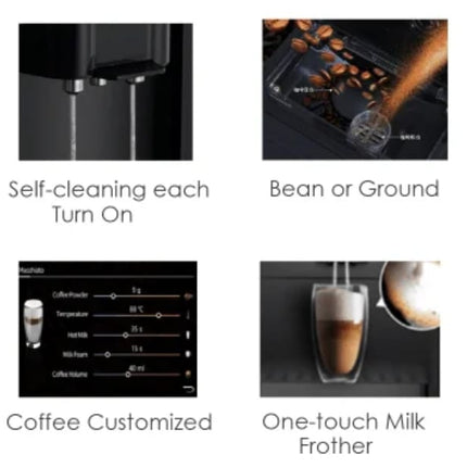 Cafetera Automática Profesional 19 Bares con Pantalla Táctil de 7" – 20 Bebidas