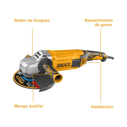 INGCO PULIDORA ANGULAR 9" 110V 2400W UAG24008