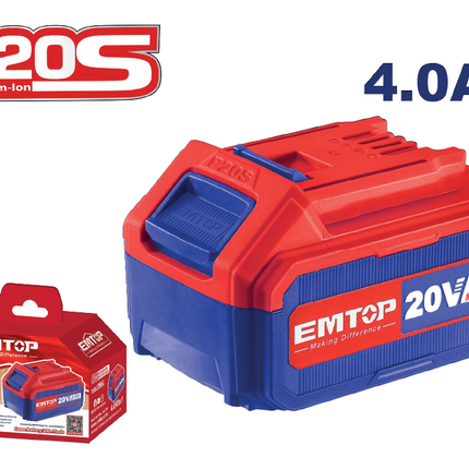 EMTOP BATERIA DE ION DE LITIO 20V 4,0 AH - EBPK20021