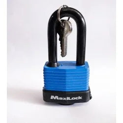 MAXILOCK CANDADO IMPERMEABLE 50MM ARCO LARGO AZUL L 50 WP L A