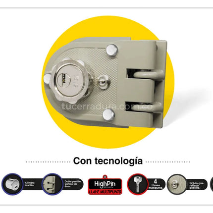 CERRADURA DE SOBRE´PONER 396 1/4 ROSETA PLUS DERECHA 0003037