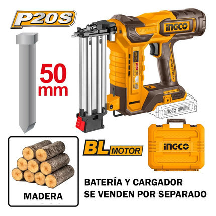 INGCO CLAVADORA 20V CLAVOS F15-F50 50MM SIN BATERIA CBNLI5005