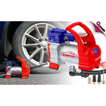 EMTOP COMPRESOR DE AIRE PARA AUTO 12V 140 PSI EAAC3501