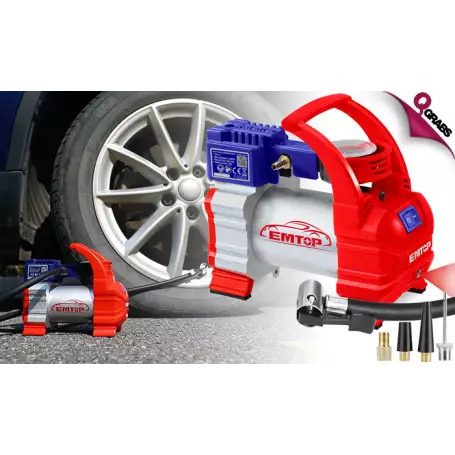 EMTOP COMPRESOR DE AIRE PARA AUTO 12V 140 PSI EAAC3501
