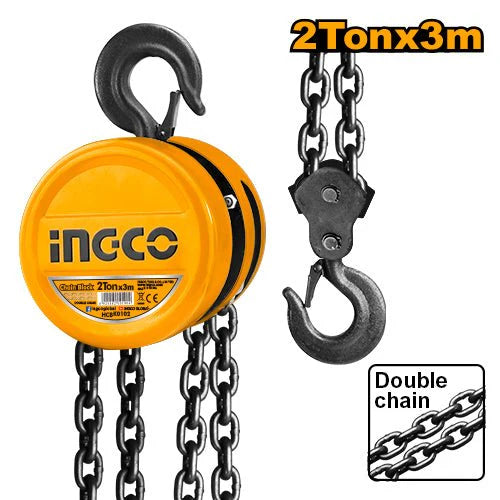INGCO DIFERENCIAL MANUAL DE CADENA 2 TON X 2 CADENAS DE 3 MTS HCBK0102