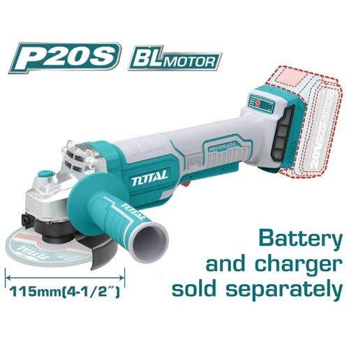 TOTAL PULIDORA INALAMBRICA 4 1/2'' SUPER SELECT 20V UTAGLI211156