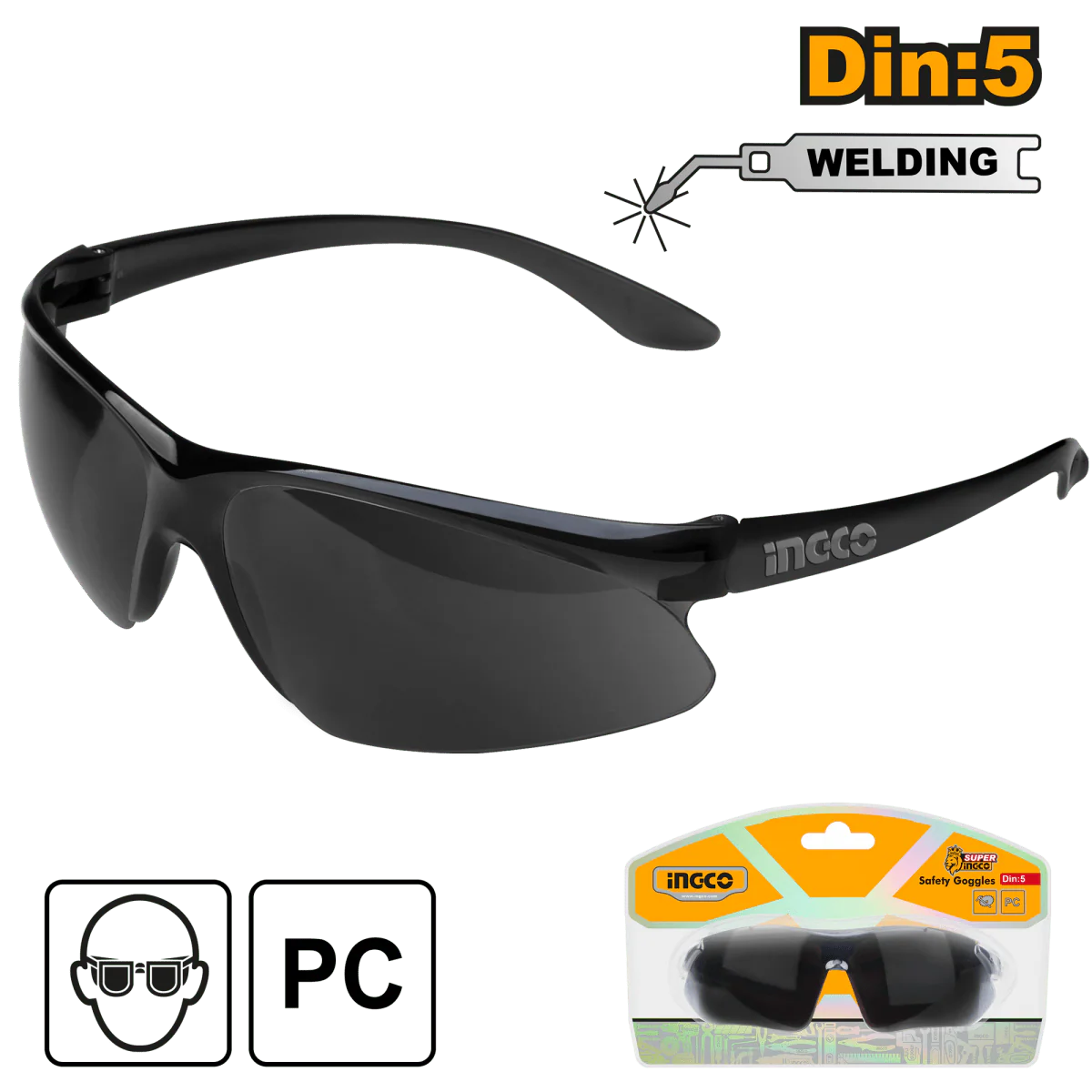 INGCO LENTES DE SEGURIDAD DIN:5 HSG07